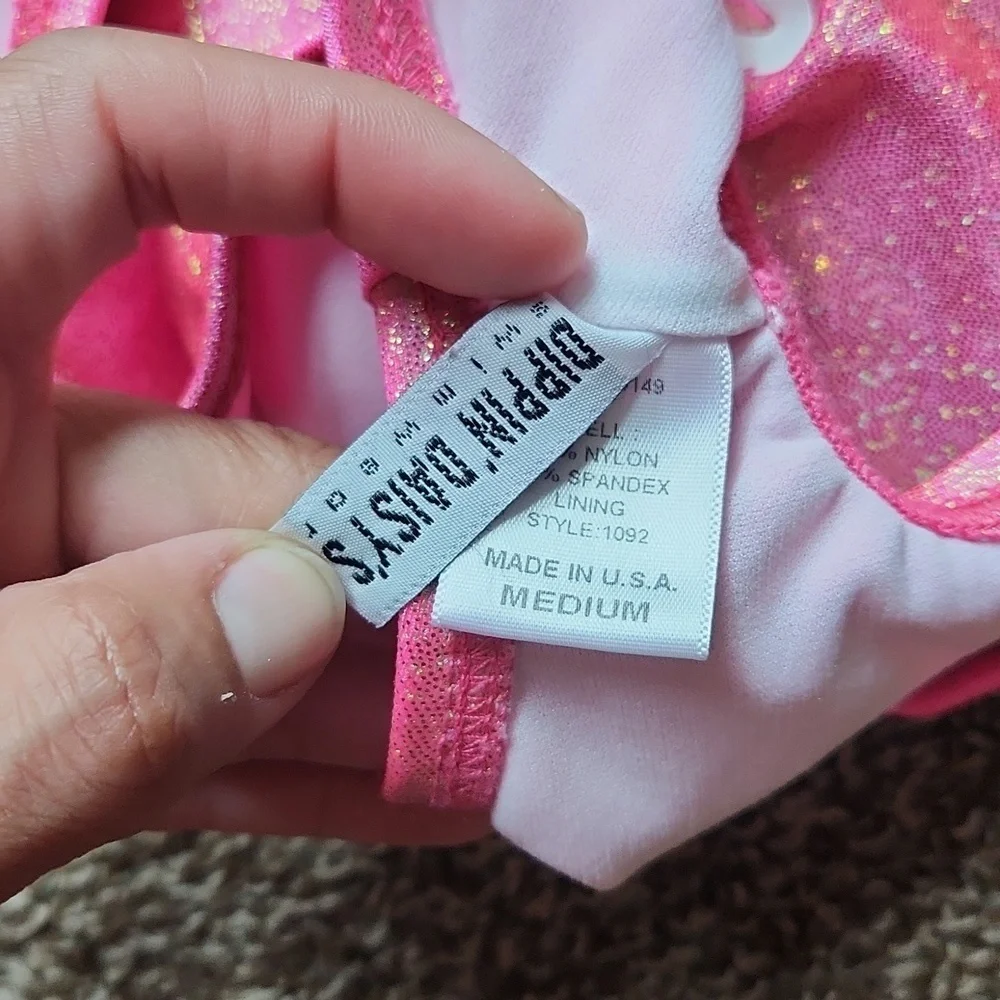 DIPPIN DAISY’S pink glitter Getting Drunk one-piece swimsuit